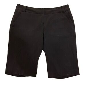 Larry Levine Purple Stretch Bermuda Shorts Career‎ Casual Black Women's Size 14